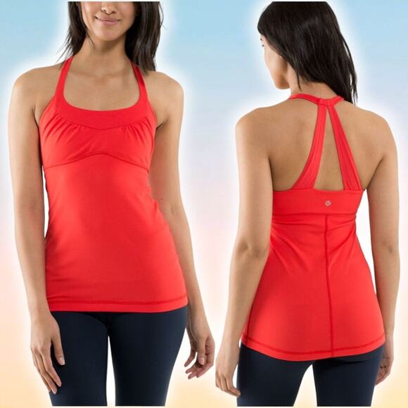 LULULEMON Scoop Me Up Tank II Sz 6 Love Red - Picture 1 of 11
